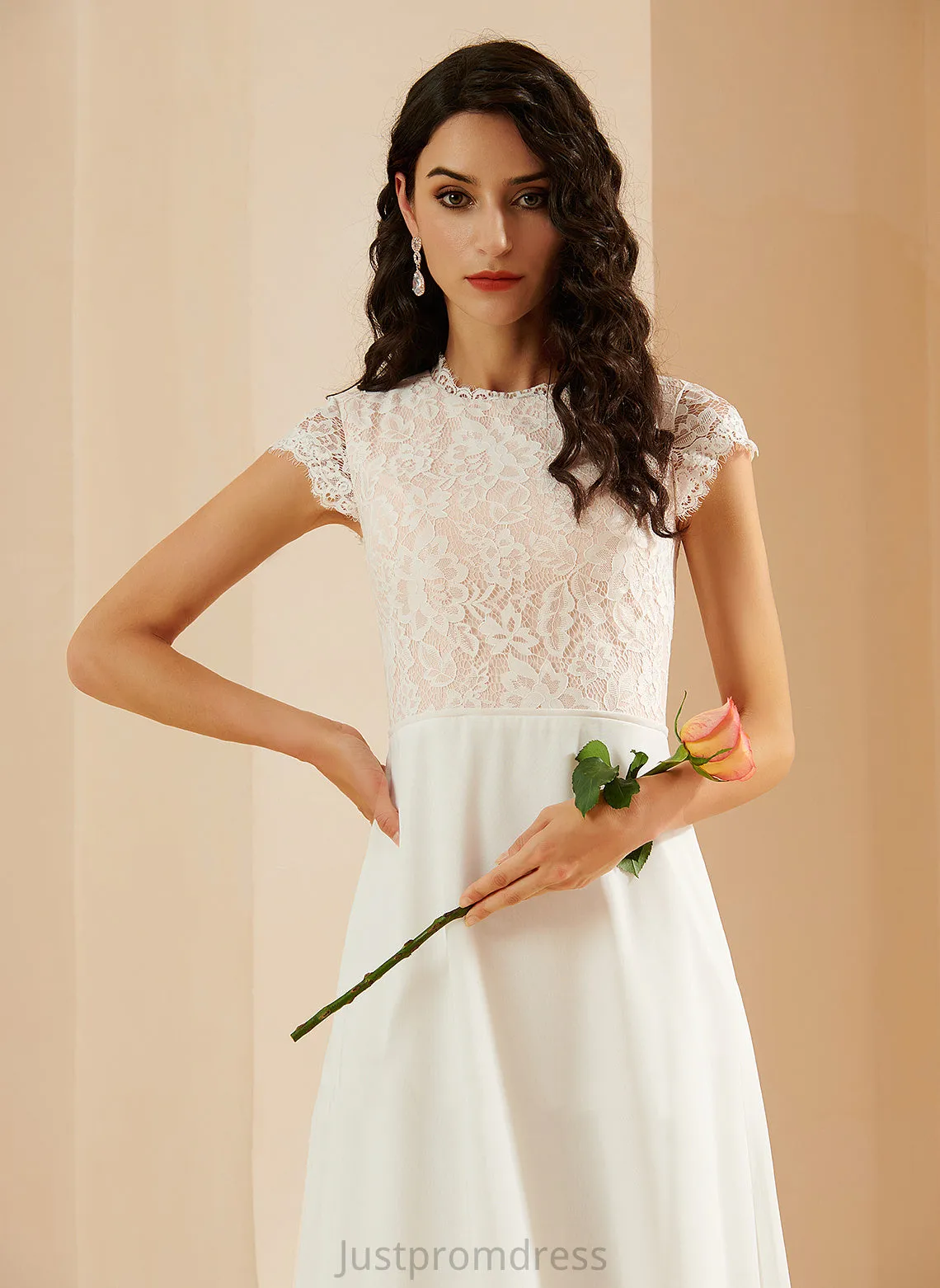 Lace Floor-Length Kelsie Dress Wedding Dresses Scoop A-Line Chiffon Wedding