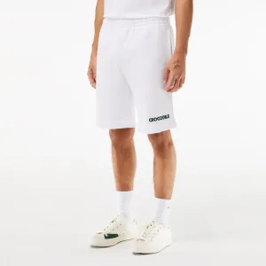Lacoste Regular Fit Text Embroidery Fleece Shorts