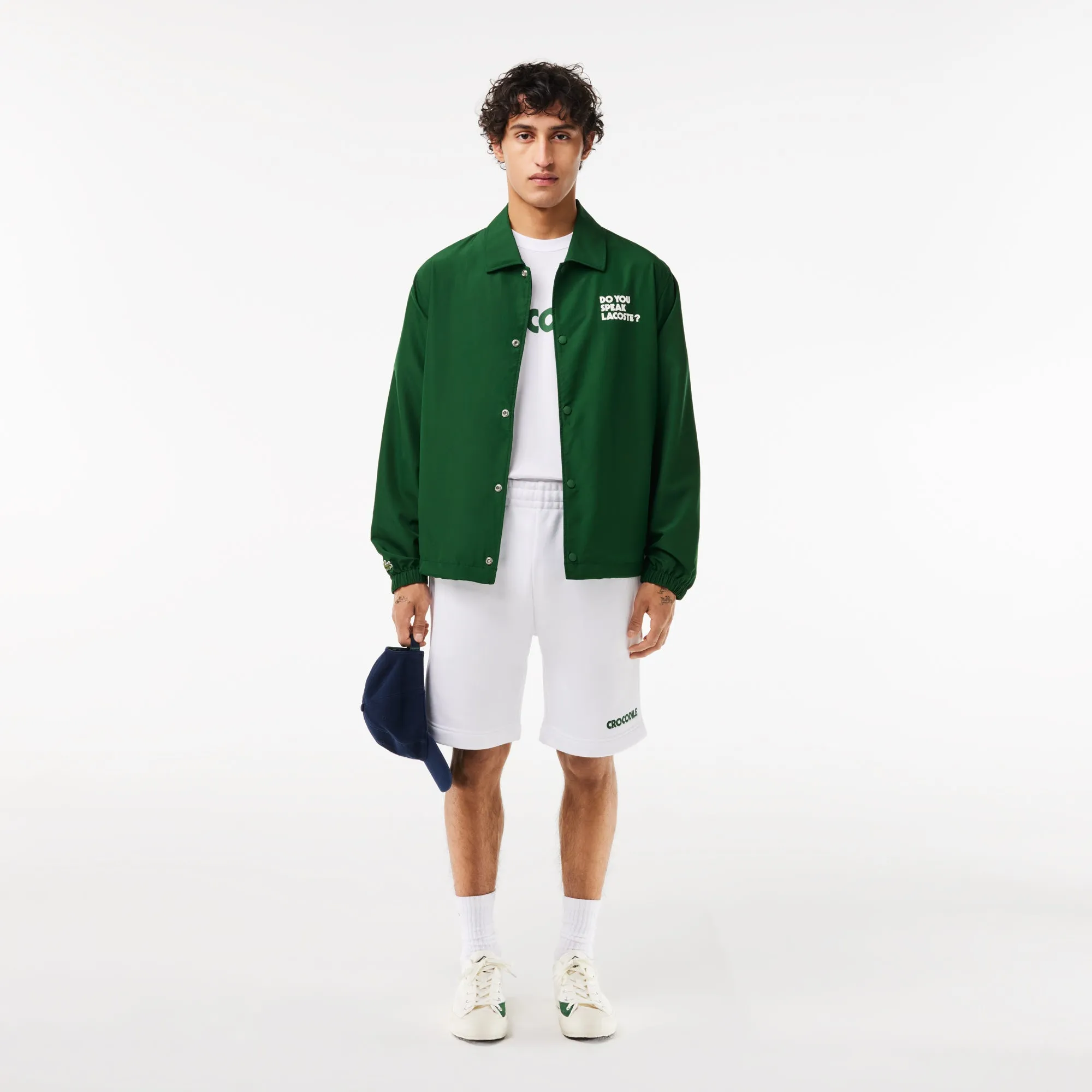 Lacoste Regular Fit Text Embroidery Fleece Shorts
