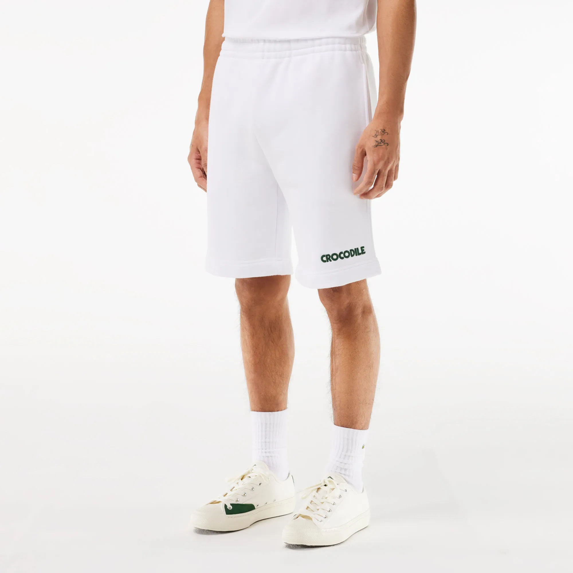 Lacoste Regular Fit Text Embroidery Fleece Shorts