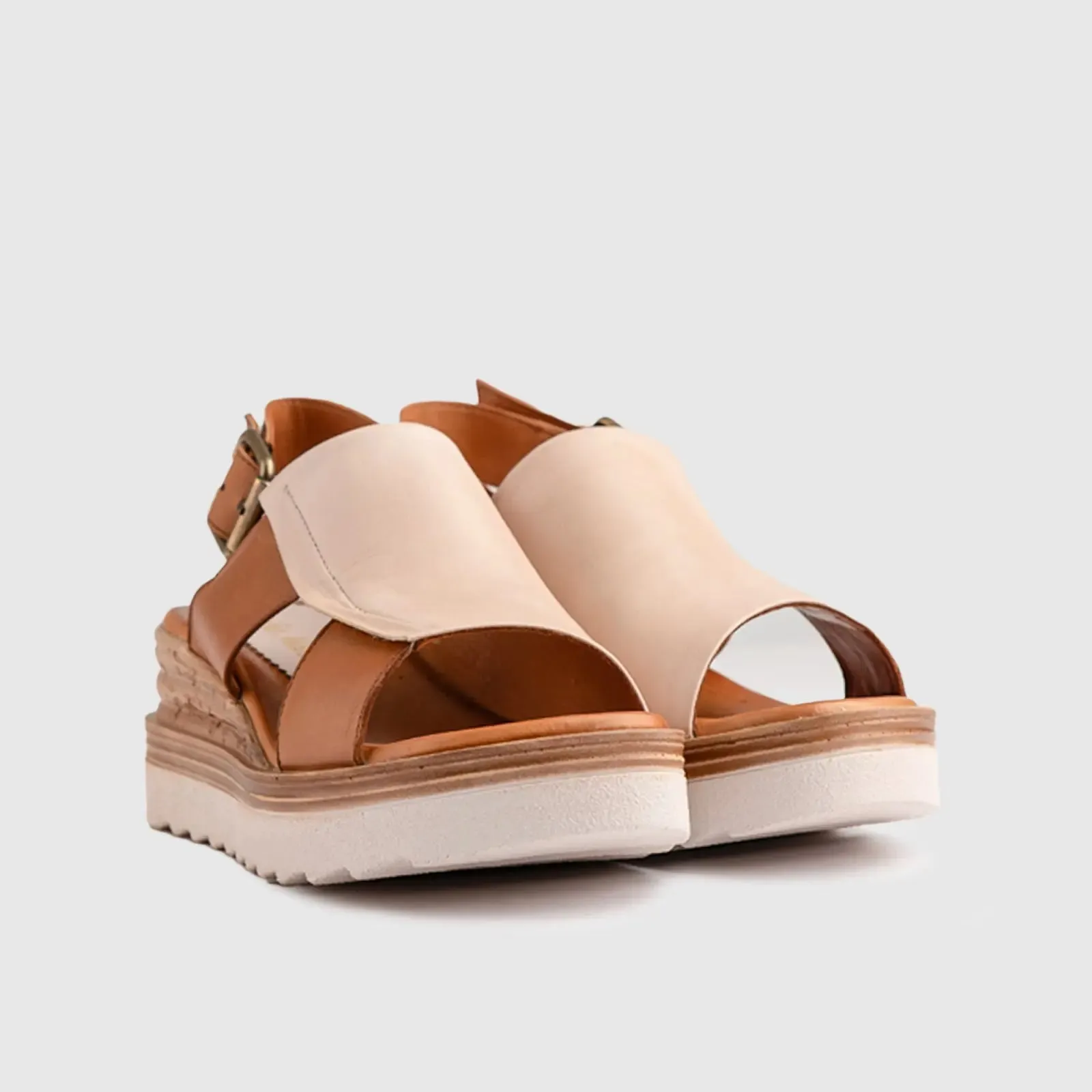 Leather Comfort Wedges Pink 11608