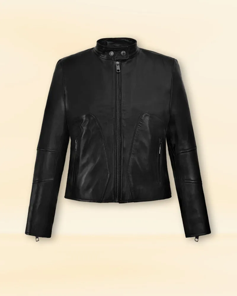 Leather Jacket worn by Carrie Anne Moss