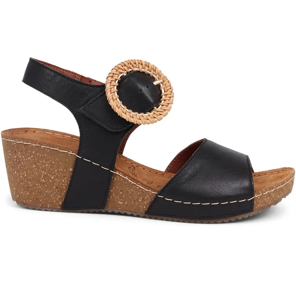 Leather Wedge Sandals  - MUYA39009 / 325 526