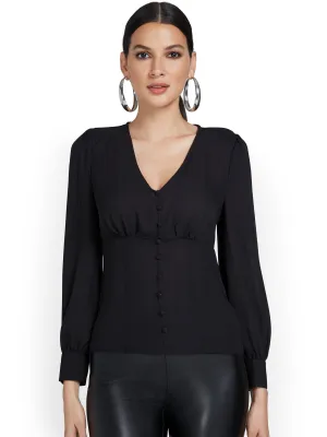 Long-Sleeve Corset Blouse