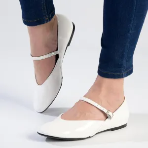 Madison Bambi Pump With Buckle Strap - White