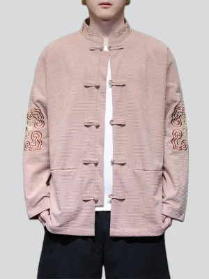 Male Textured Ethnic Style Embroidered Jackets