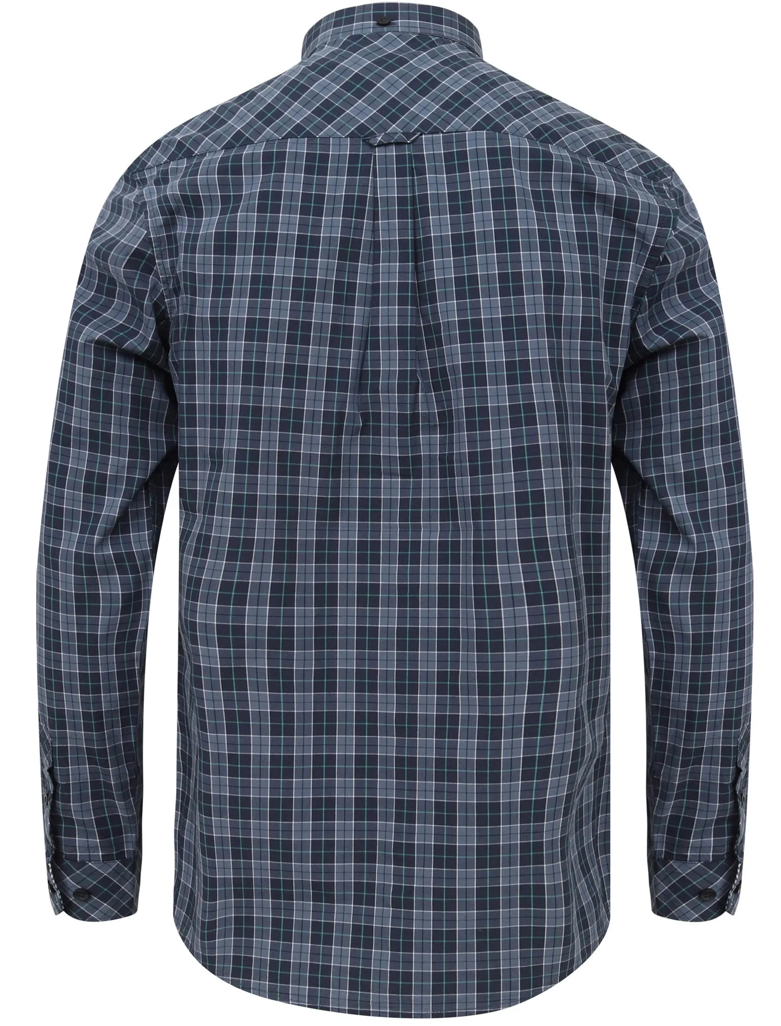 Mellor Checked Cotton Shirt with Chest Pocket In Vintage Indigo - Le Shark