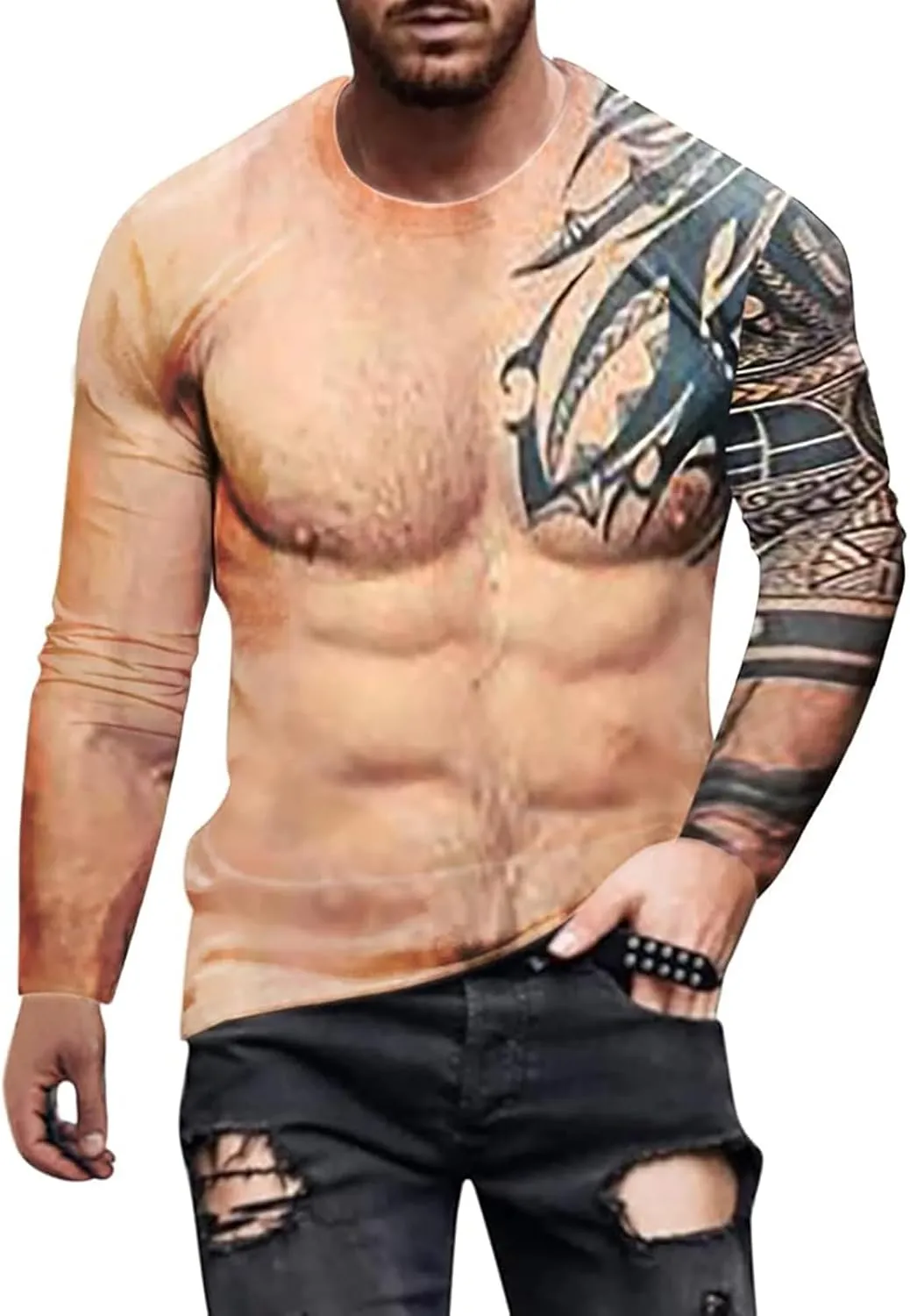Mens Stylish Quick-Dry T Shirt Funny Muscle Moisture Wicking Workout Top Cool Graphic Short Sleeve Outdoor Tunics