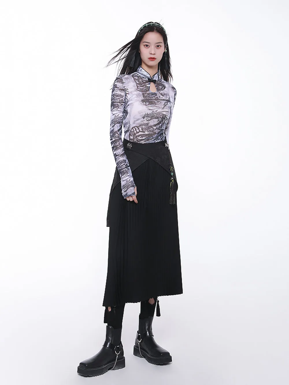 MUKTANK × CUUDICLAB Modified Song-style Pleated Skirts