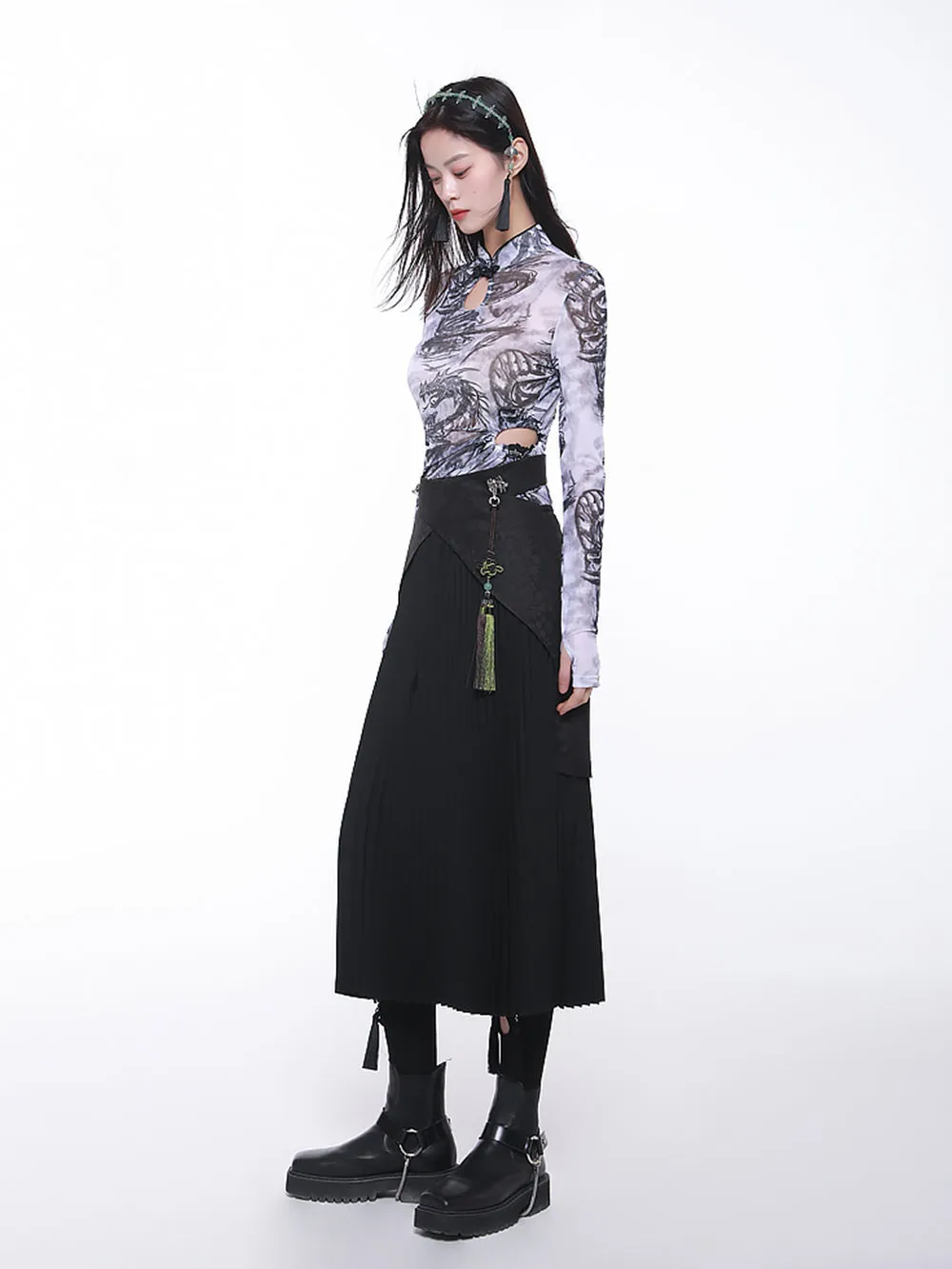 MUKTANK × CUUDICLAB Modified Song-style Pleated Skirts