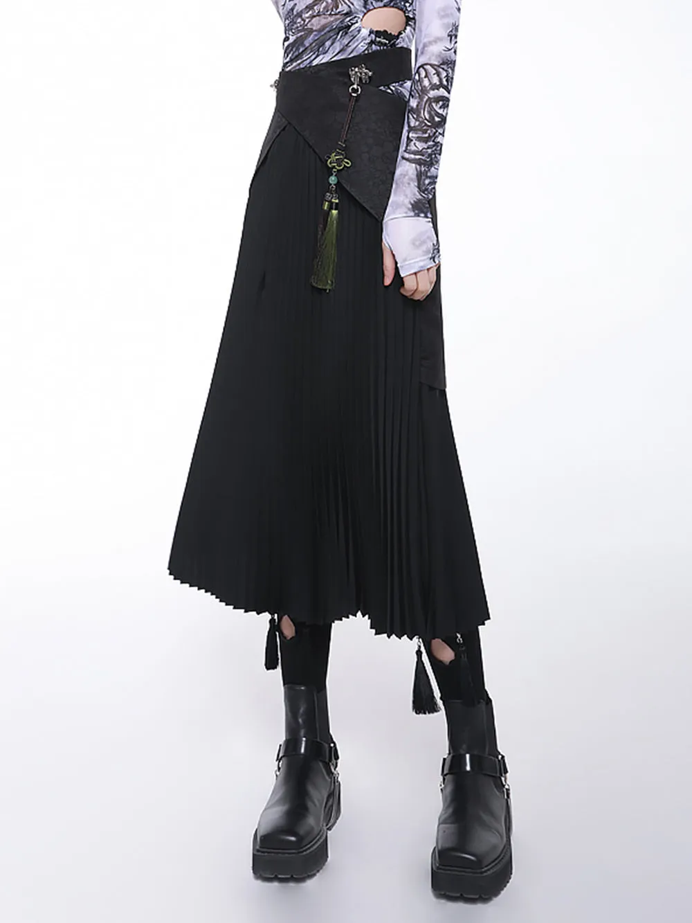 MUKTANK × CUUDICLAB Modified Song-style Pleated Skirts