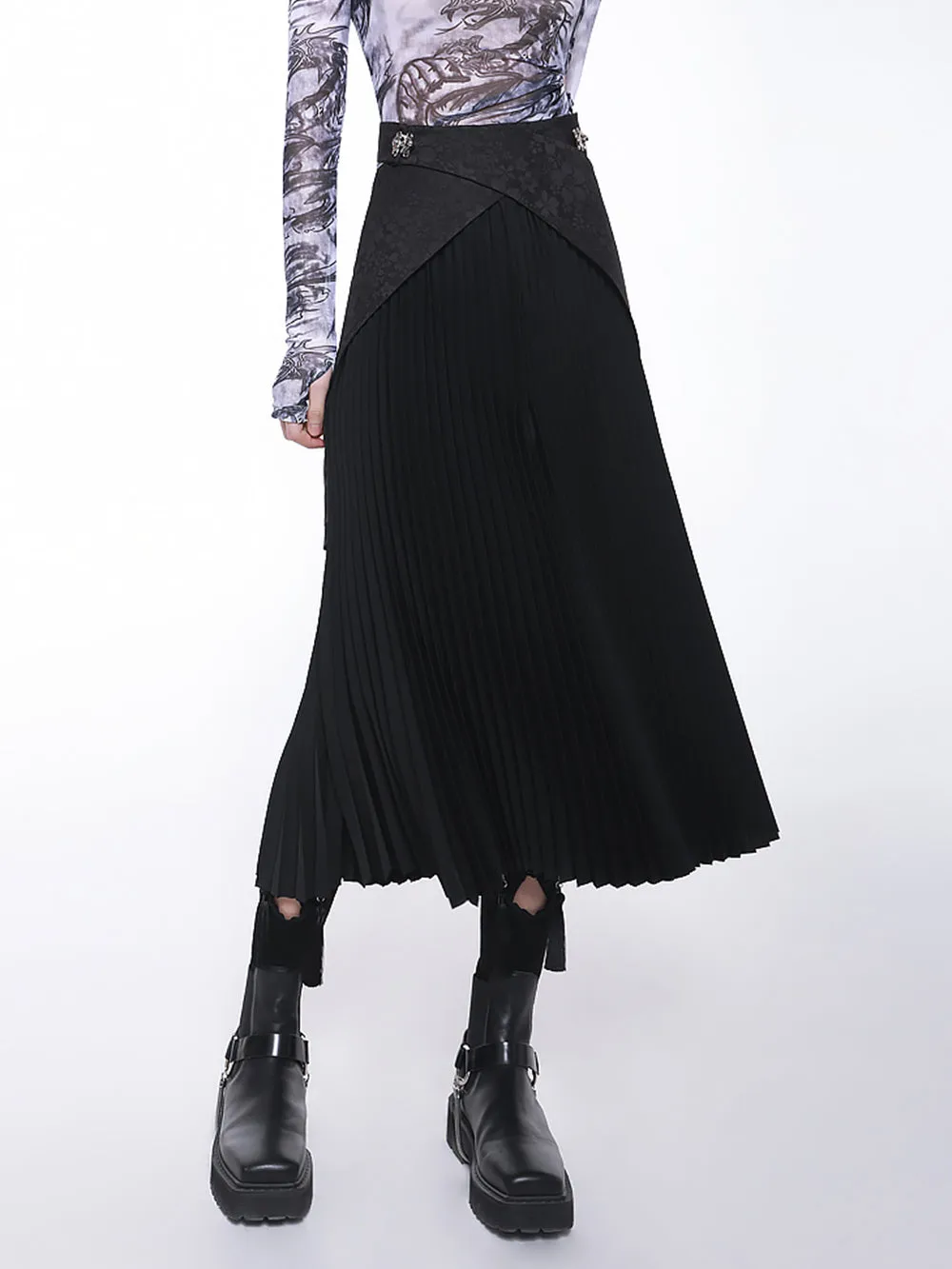 MUKTANK × CUUDICLAB Modified Song-style Pleated Skirts