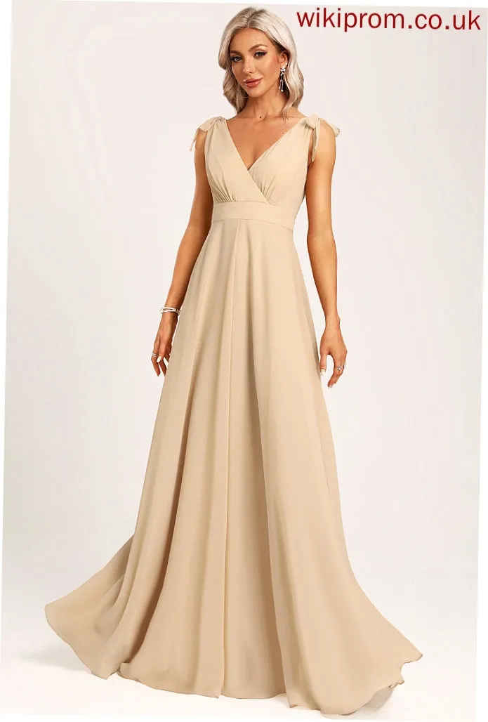 Neckline V-neck Silhouette Bow(s) Floor-Length Length A-Line Fabric Embellishment Paisley Trumpet/Mermaid Floor Length Bridesmaid Dresses