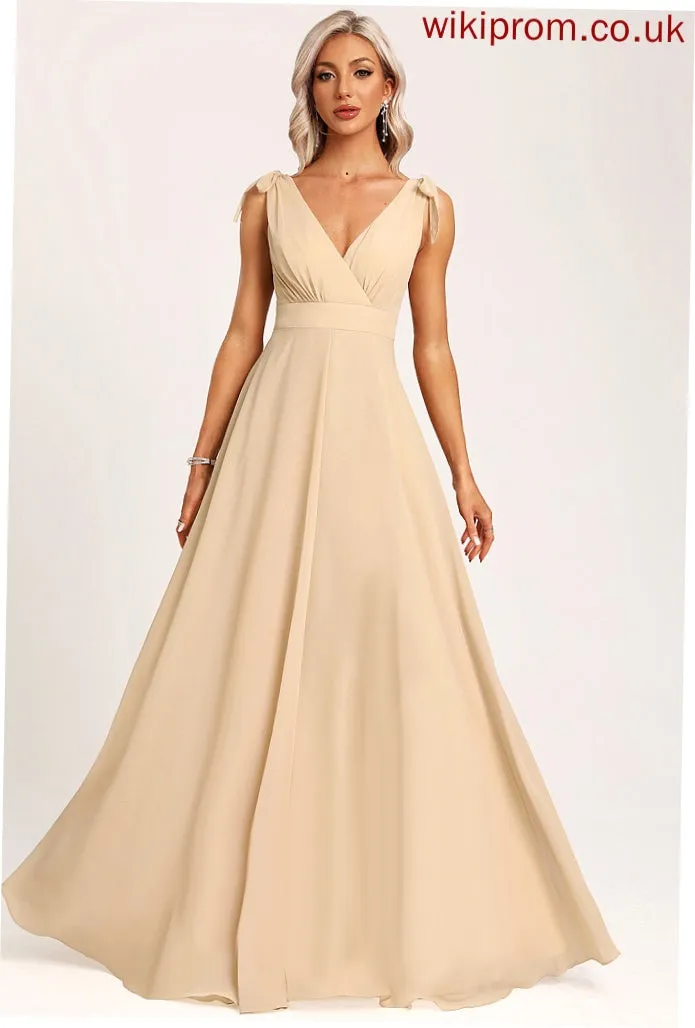 Neckline V-neck Silhouette Bow(s) Floor-Length Length A-Line Fabric Embellishment Paisley Trumpet/Mermaid Floor Length Bridesmaid Dresses