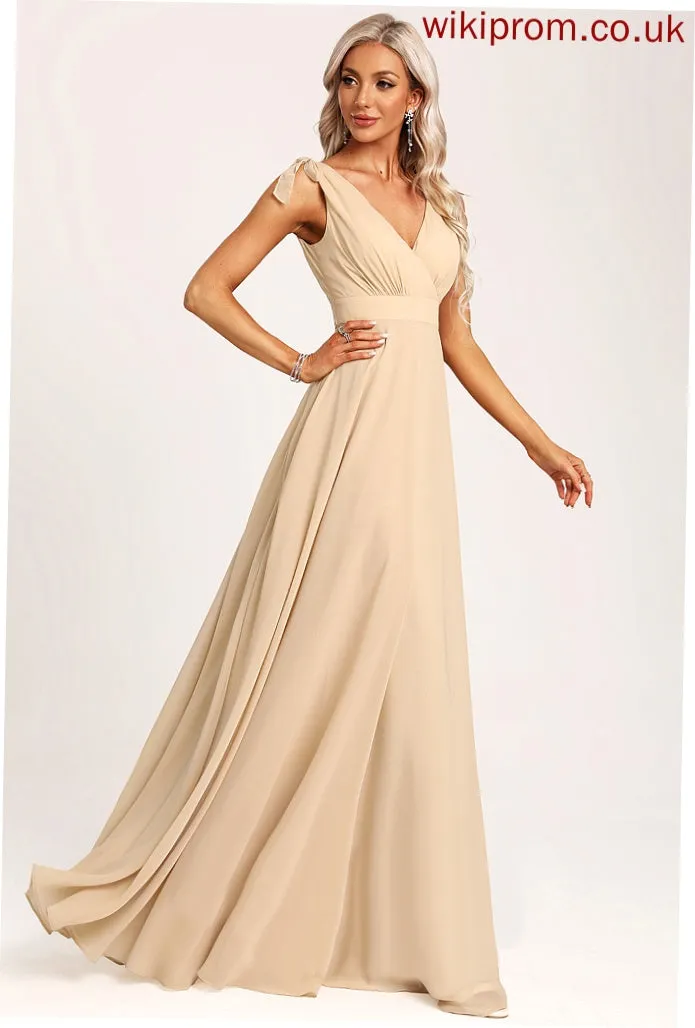 Neckline V-neck Silhouette Bow(s) Floor-Length Length A-Line Fabric Embellishment Paisley Trumpet/Mermaid Floor Length Bridesmaid Dresses