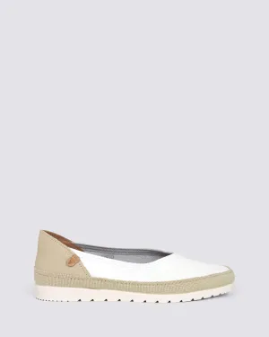 NOELIA FLATS WHITE LEATHER