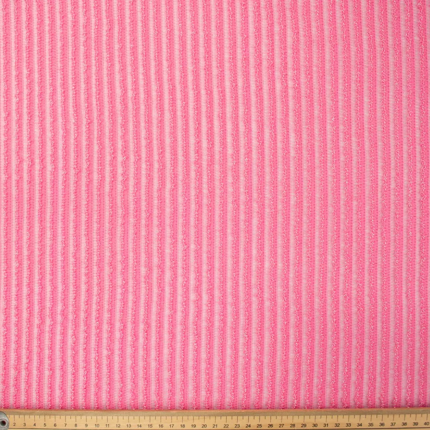 Pink Stripe Rib Knit Mesh