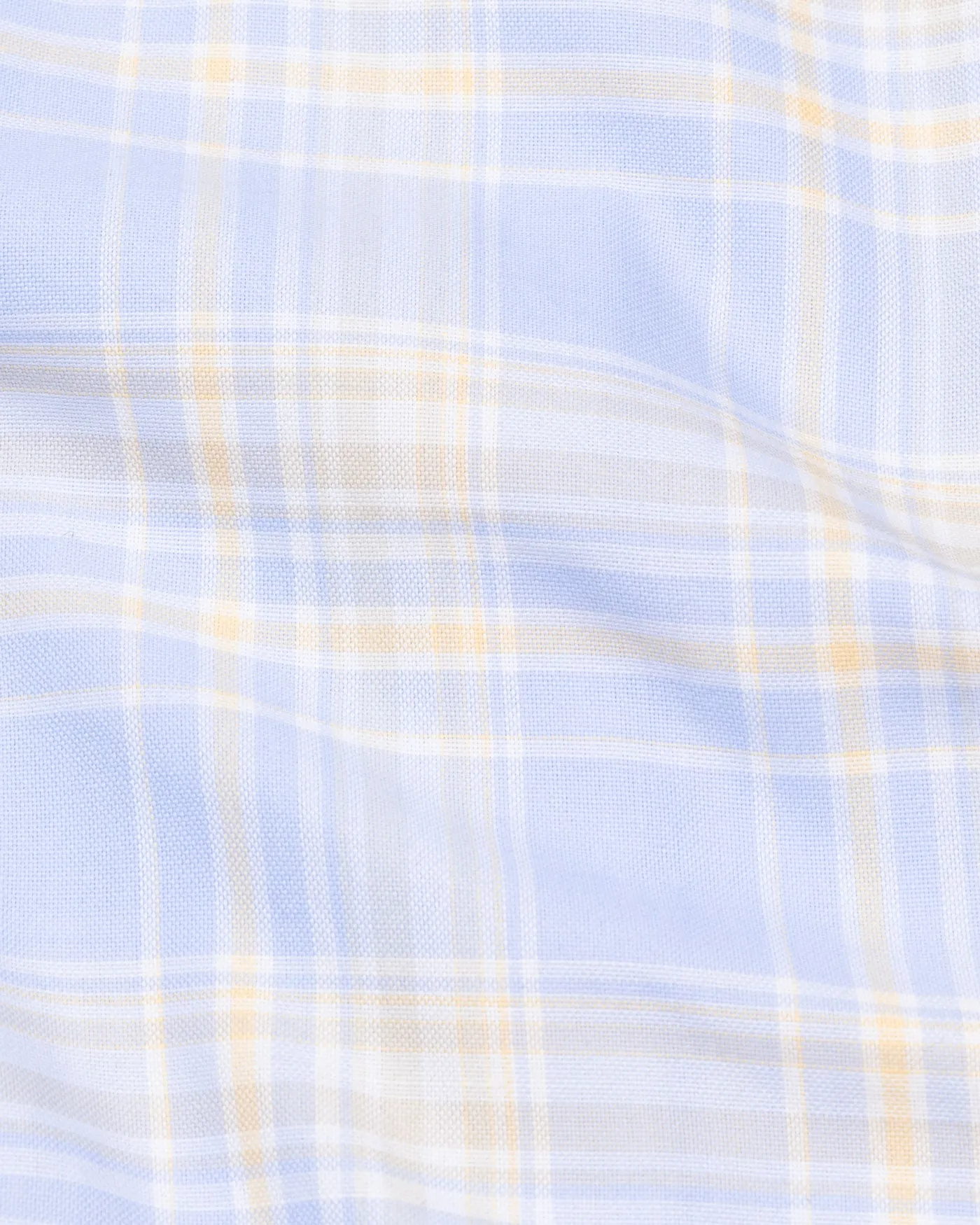 Plaksy Sky Blue Checked Button Down Cotton Shirt