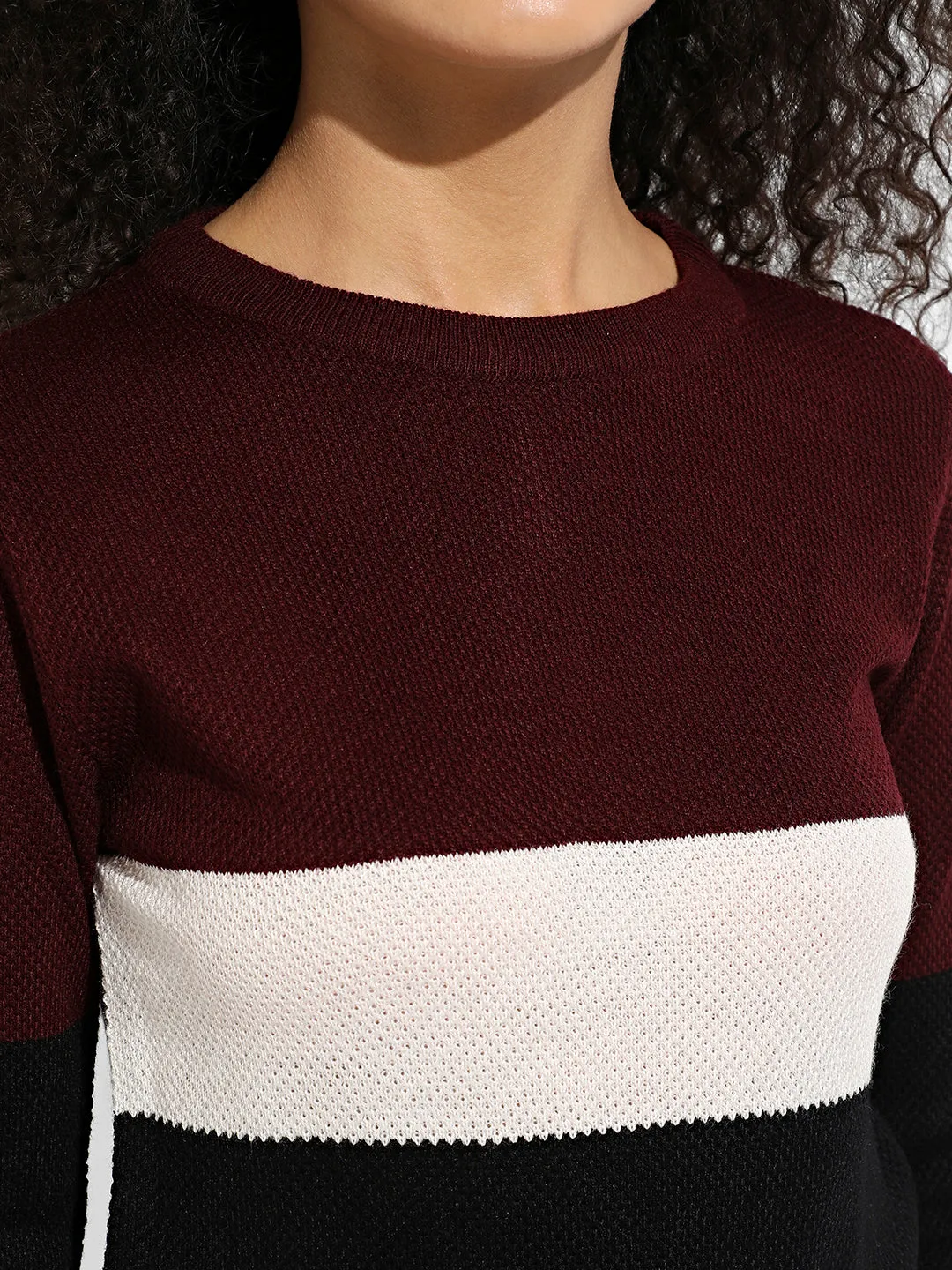 Pullover Sweater With Contrast Panels