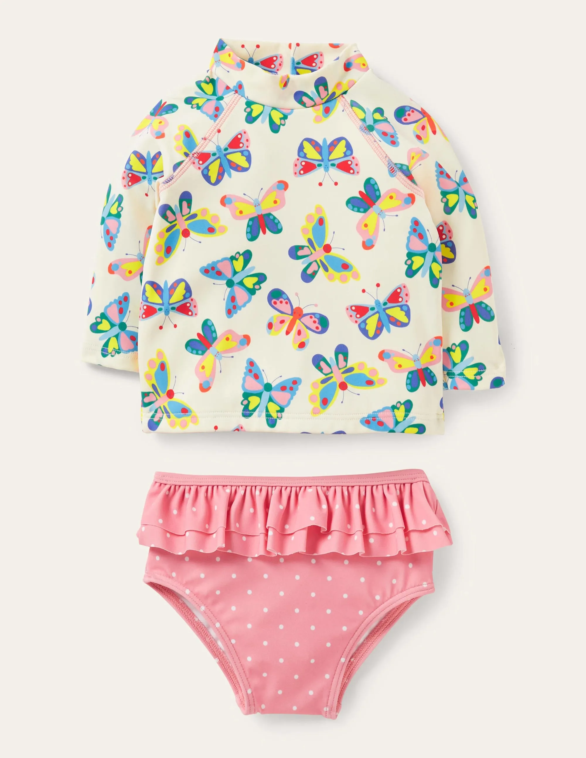 Rash Vest Set-Ivory Butterflies