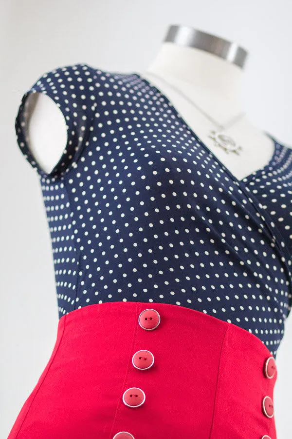Red High Waist Pin Me Up Shorts