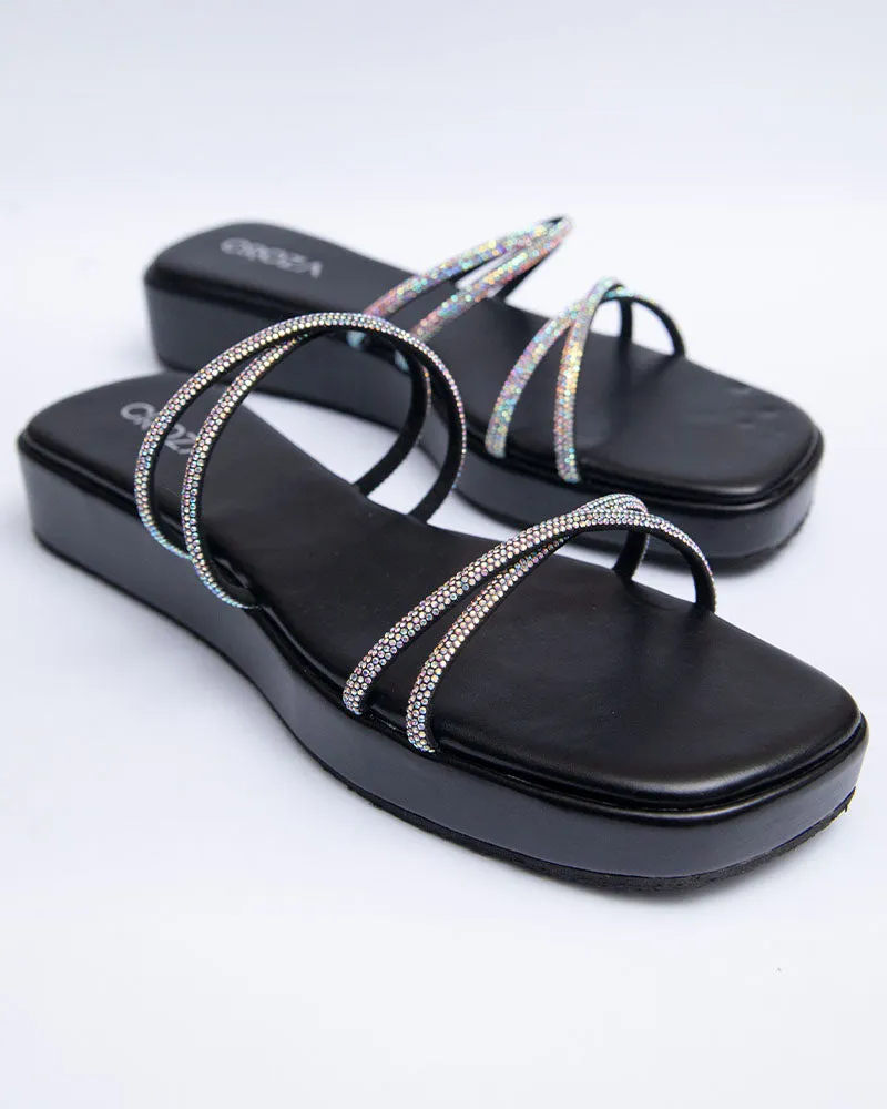 Rhinestones Studded Wedges