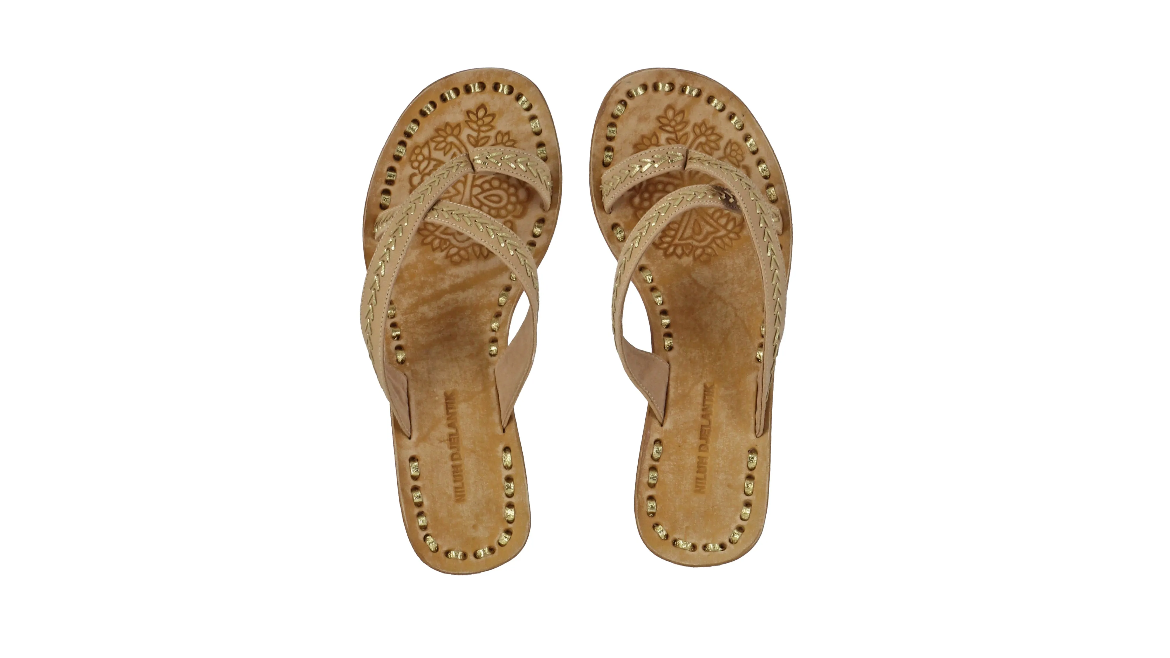 Romance No Strap 35mm Wedge - Nude & Gold