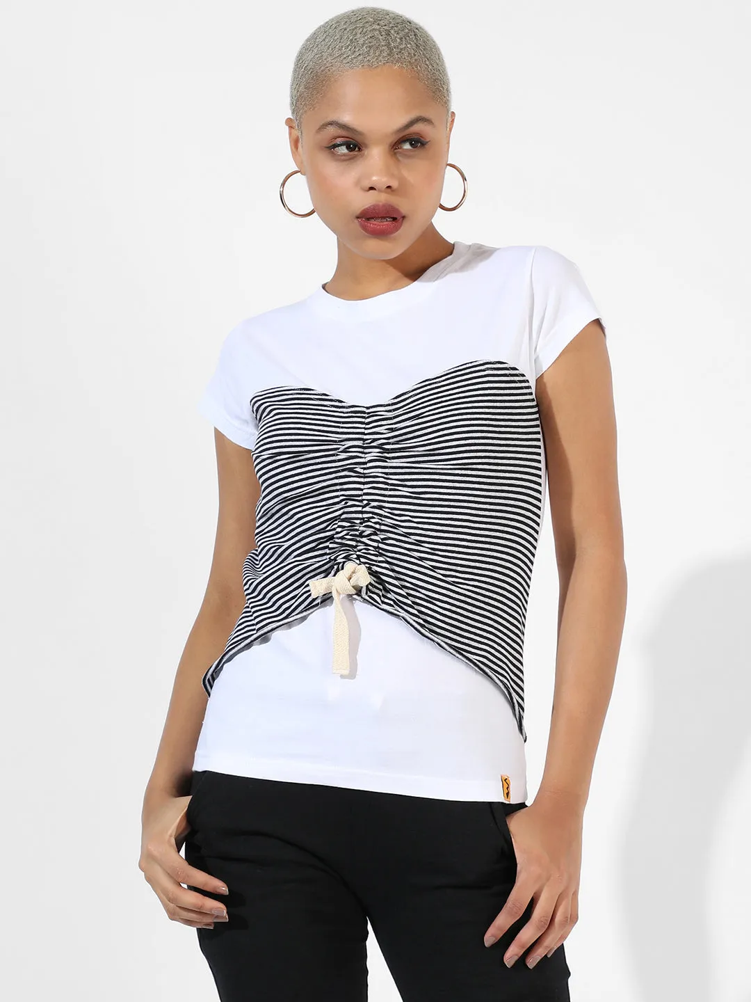 Ruched Stripe Top