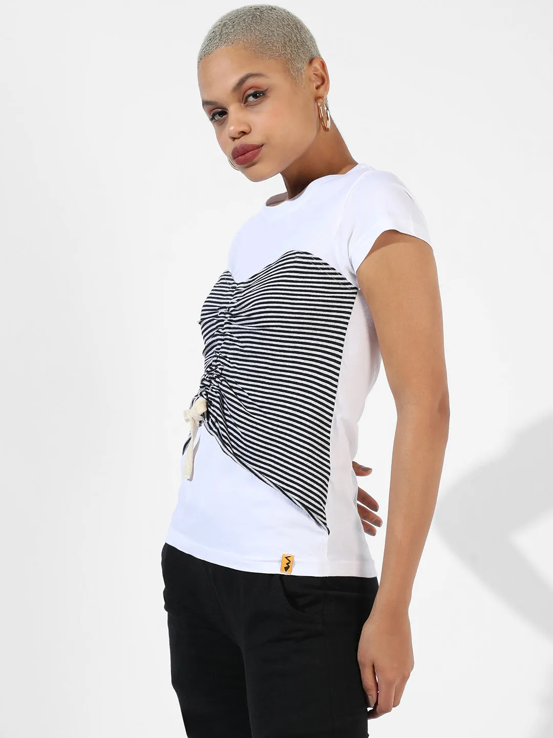 Ruched Stripe Top