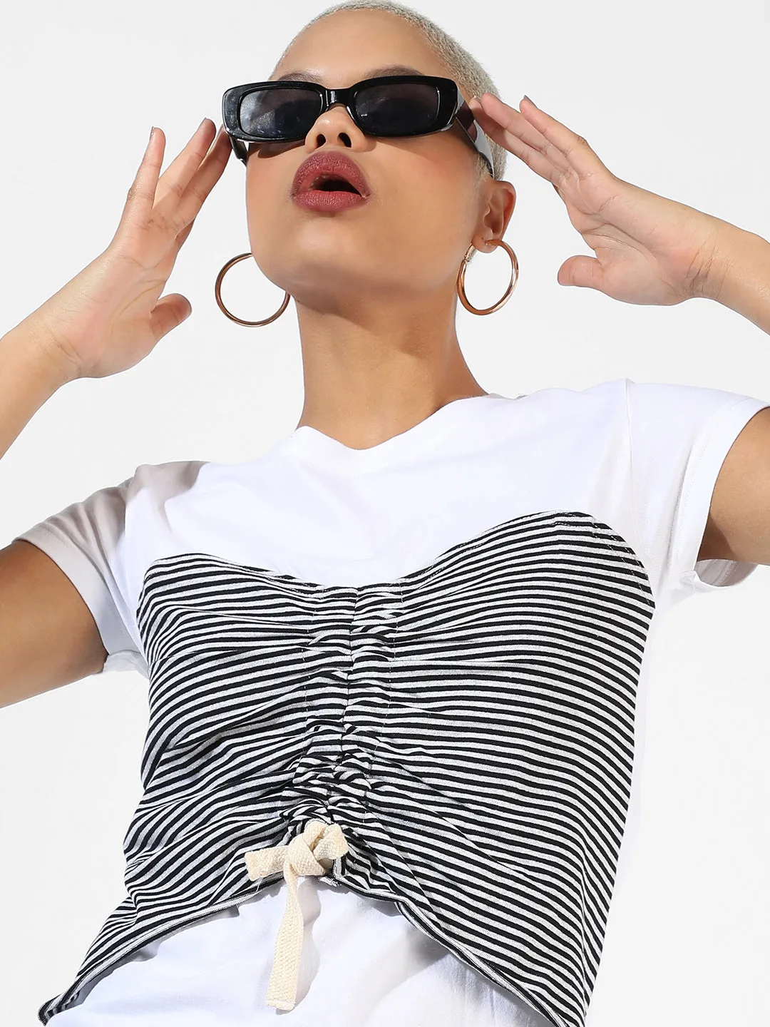 Ruched Stripe Top