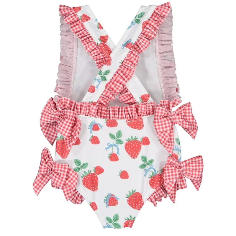 SAL & PIMENTA - Strawberry Berries & Bows Swimsuit - White