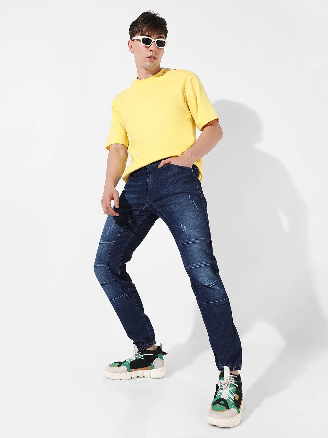 Self-Design Parallel Stitched Denim Jeans