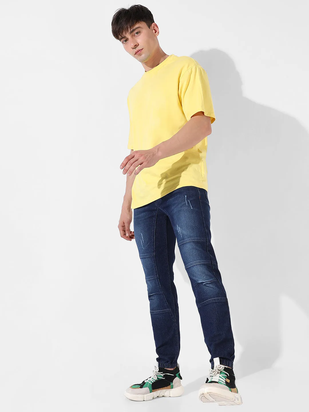 Self-Design Parallel Stitched Denim Jeans