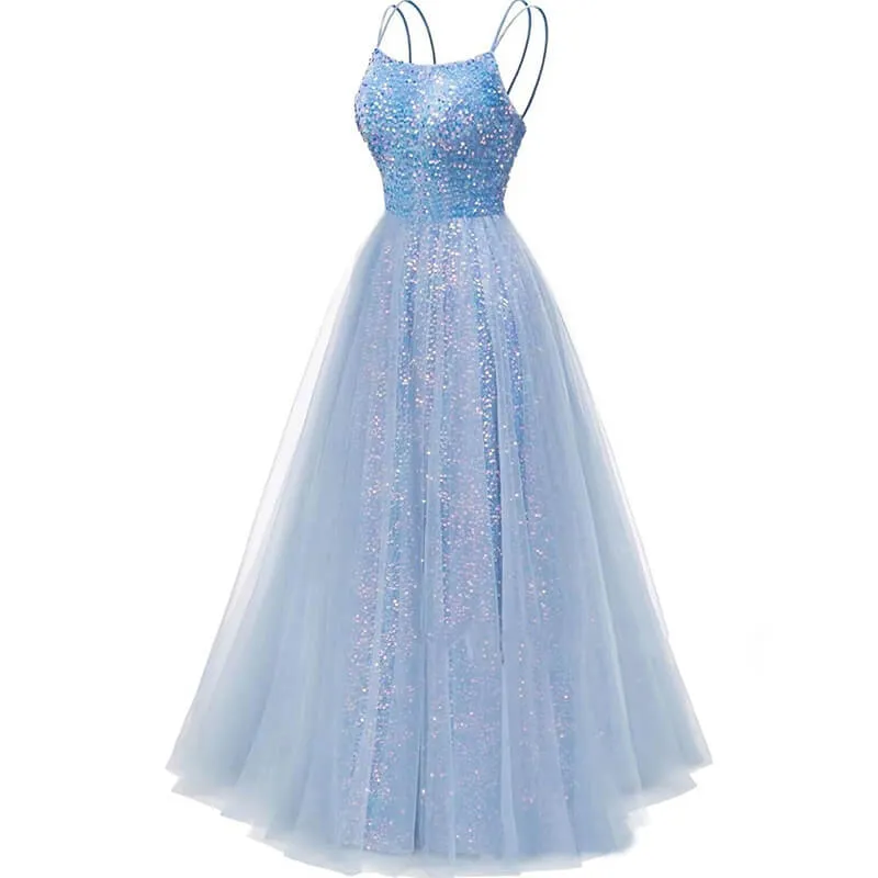 Shiny Elegant Strapless Evening Dress