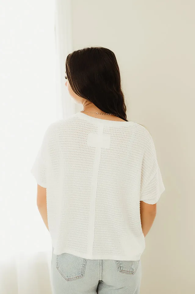 Short Sleeve Jacquard Sweater
