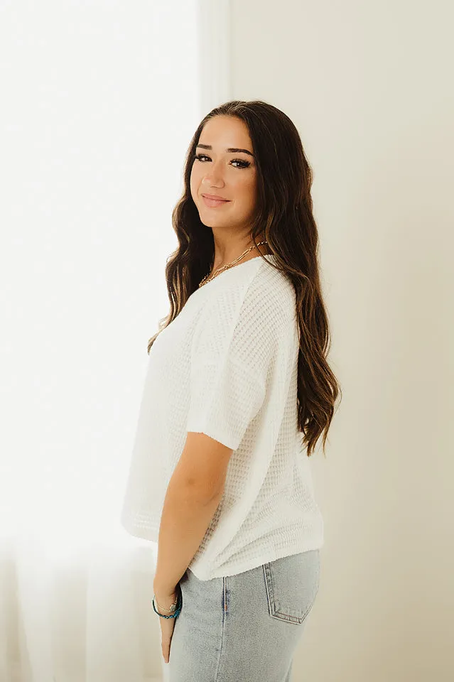 Short Sleeve Jacquard Sweater