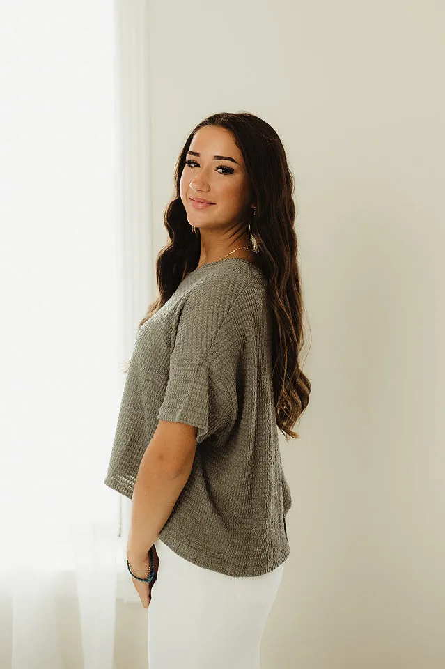Short Sleeve Jacquard Sweater