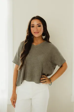 Short Sleeve Jacquard Sweater