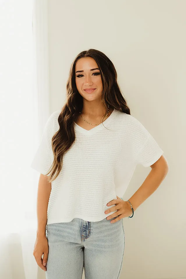 Short Sleeve Jacquard Sweater