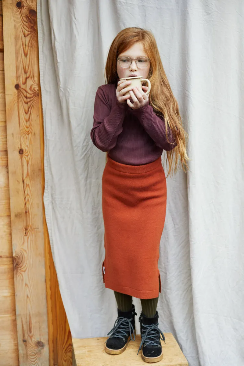 Skirt Knit Dark Ginger