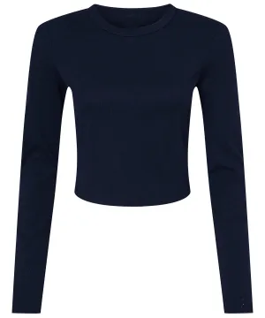 Solid Navy Blend - Women’s micro rib long sleeve baby t-shirt