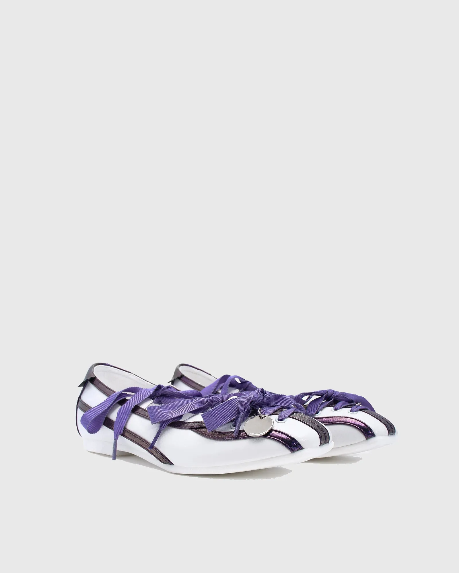 Sonia Hybrid Ribbon Ballet Flats In Purple