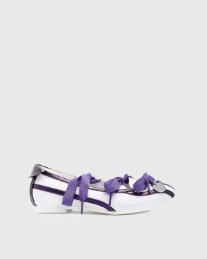 Sonia Hybrid Ribbon Ballet Flats In Purple