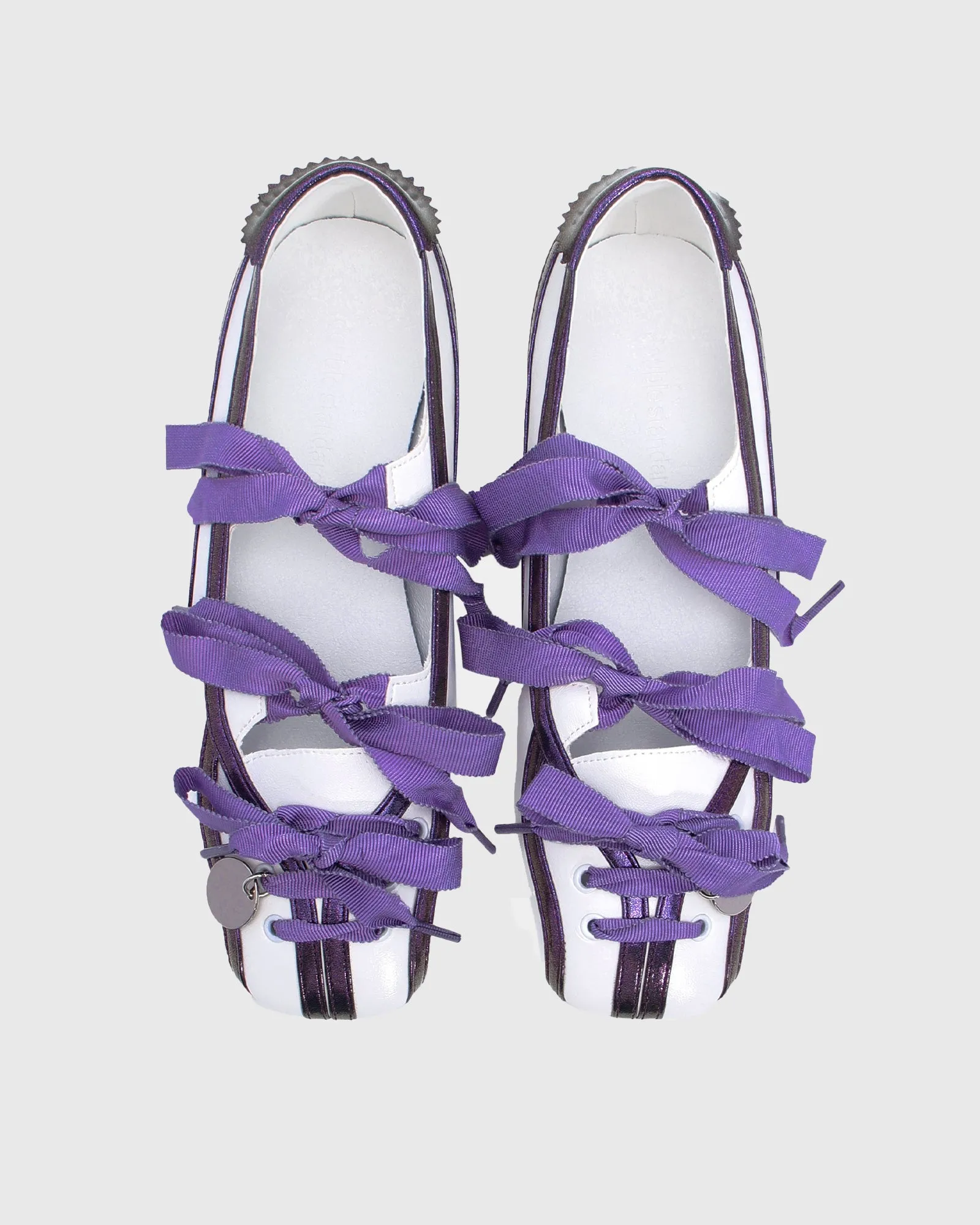 Sonia Hybrid Ribbon Ballet Flats In Purple