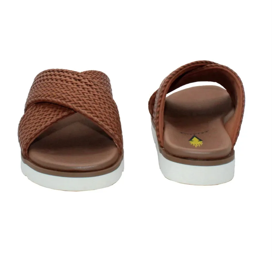 Tan Woven Aushen Slides