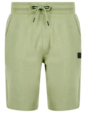 Tarot Motif Brushback Fleece Jogger Shorts in Seagrass - Tokyo Laundry