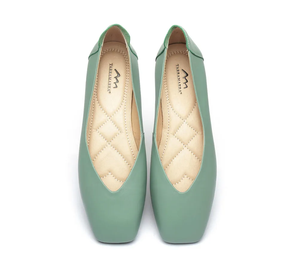 TARRAMARRA® Square Toe Leather Ballet Flats Women Linda