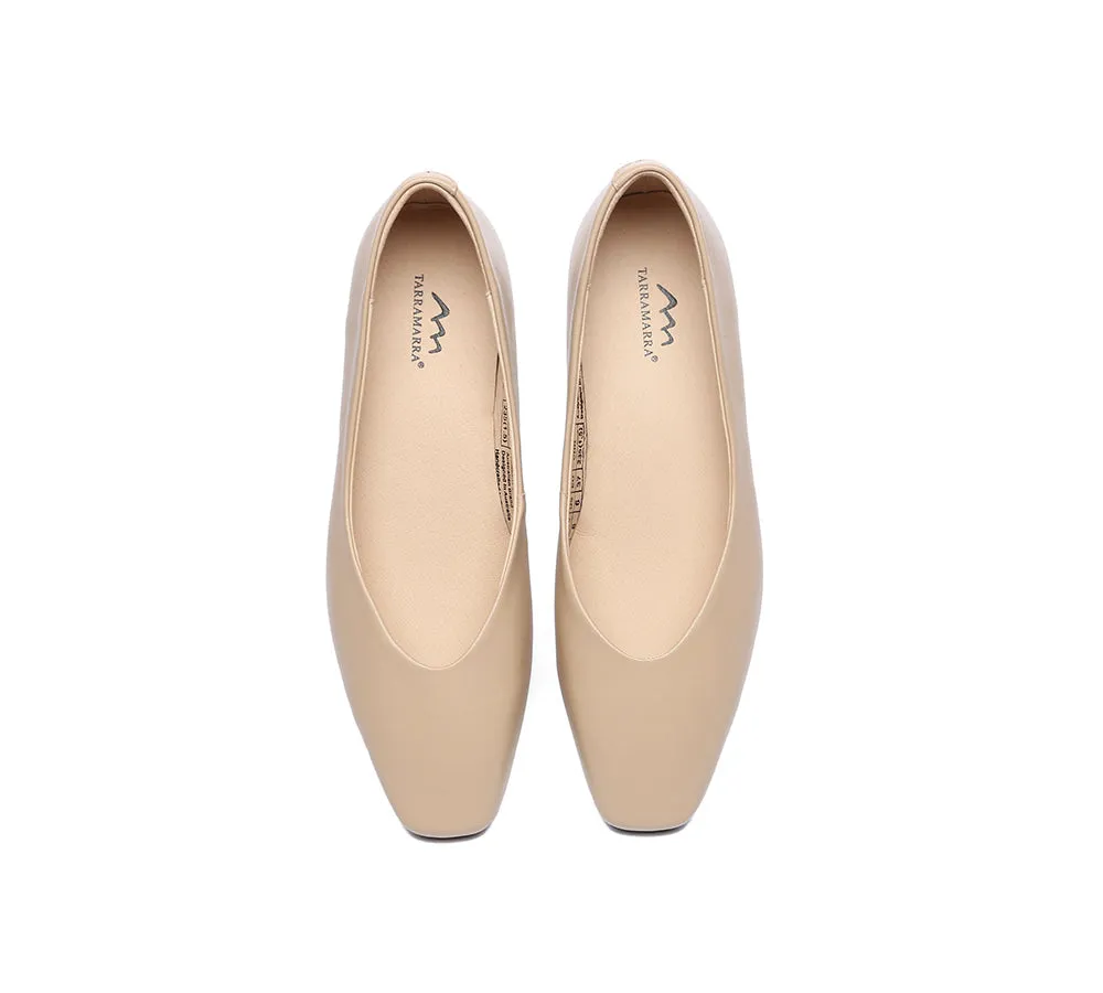 TARRAMARRA® Women Ballet Leather Square Toe Flats