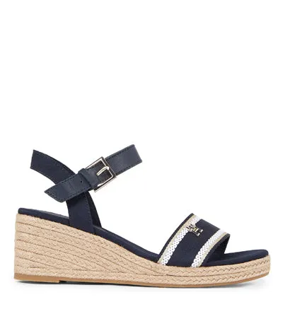 TOMMY HILFIGER WEDGE SANDAL NAVY 24