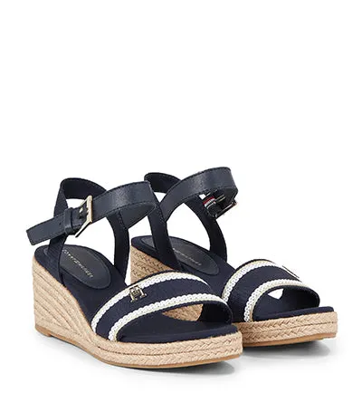 TOMMY HILFIGER WEDGE SANDAL NAVY 24
